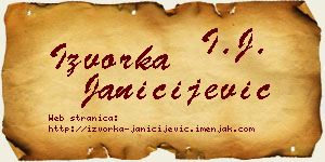 Izvorka Janičijević vizit kartica